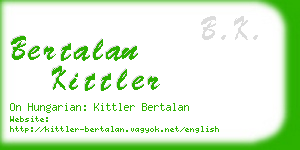 bertalan kittler business card